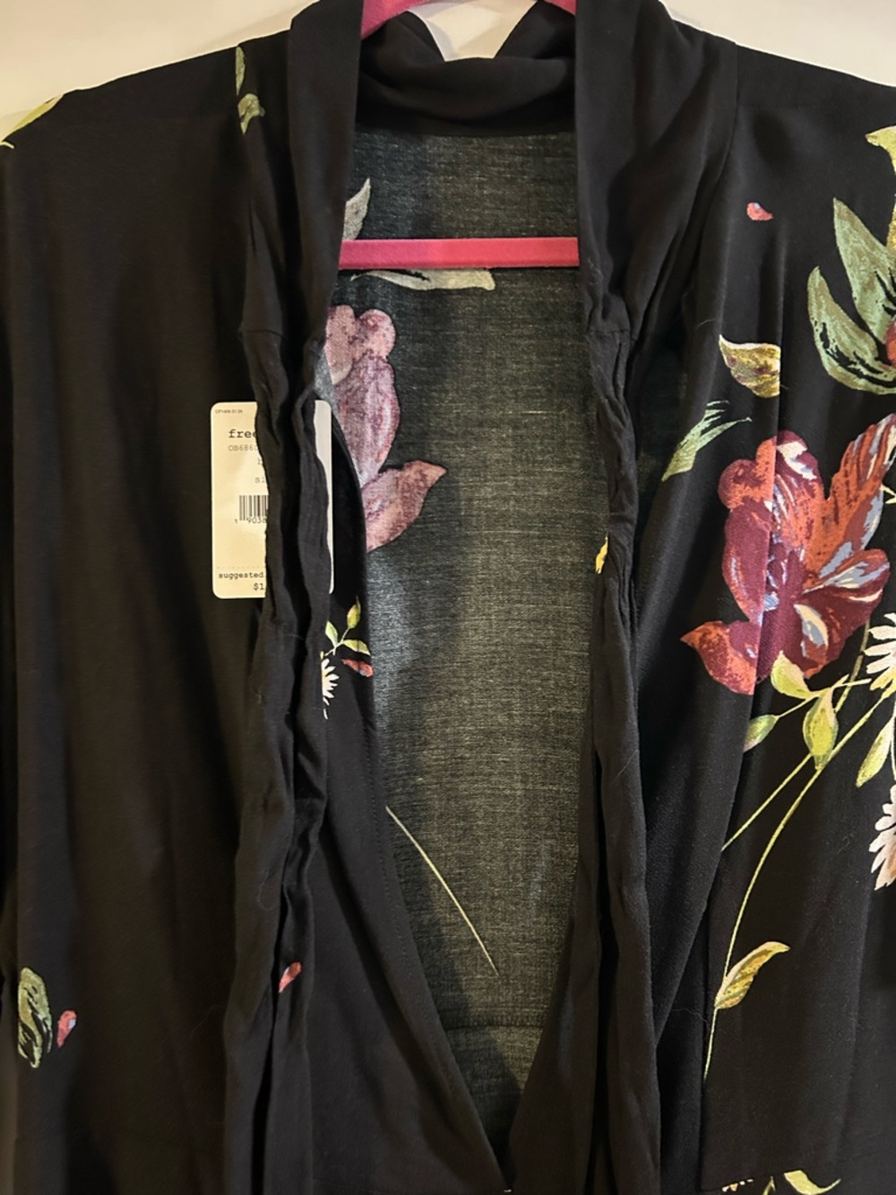 Free People black flowered mini dress - Picture 5 of 5